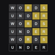 A screenshot of the word game Wordle, with some deliberately silly guesses.
